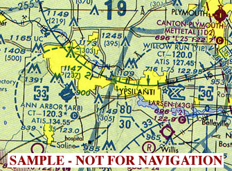 Ann Arbor area flight map